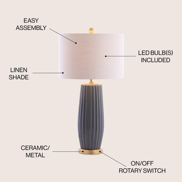 Roman 28.5" Ceramic LED Table Lamp - JONATHAN Y